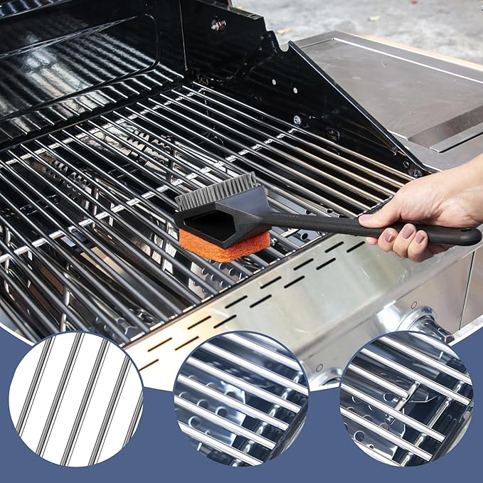 Grill Parts for Nexgrill replacement parts 5 Burner 720-0888 720-0888N 720-0888A,Stainless Cooking Grate,Heat Shield,Burner Kit for Nexgrill replacement parts 4 Burner 720-0830 720-0830H Grill Grates