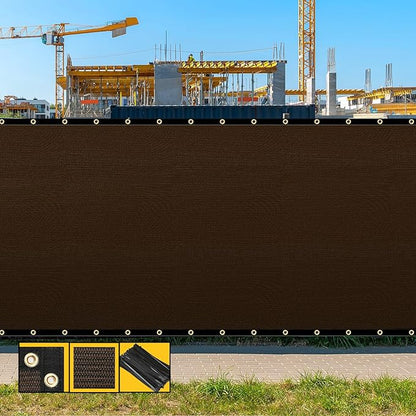 Customized 8' x 159' Brown Fence Privacy Screen,with Bindings & Grommets,Heavy Duty for Gardens,Backyard,Patio,Tennis Court,Pool,Construction Project, We Make Custom Sizes