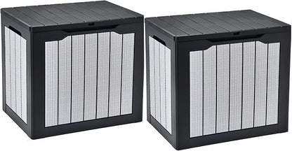 YITAHOME 30 Gallon Deck Box | 2-Pack Waterproof Resin Outdoor Storage Box by YITAHOME