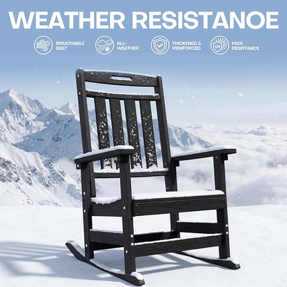 Oversized HDPE Outdoor Rocking Chair, All-Weather Resistant, Extra Large & - Image 7