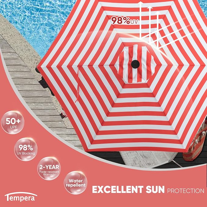 Tempera Patio Market Outdoor Table Umbrella - Image 4