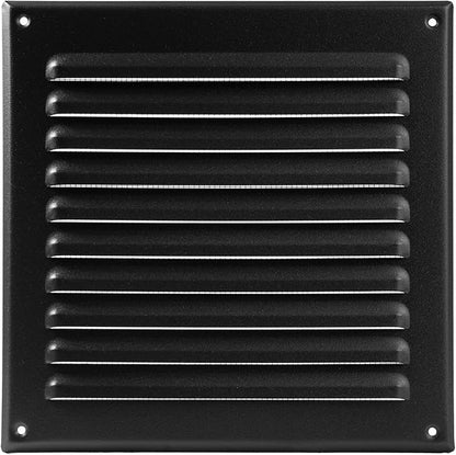 Vent Systems 8 x 8 Inch (Inner) - Pack of 2 - Black Metal Soffit Vent Cover - Durable Square Air Vent Grille with Mesh Screen - Weather Resistant Ventilation Grill - Wall & Ceiling, Indoor & Outdoor