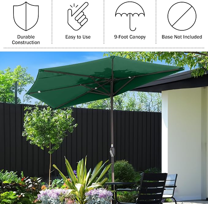 Half Patio Umbrella - 9ft Outdoor Patio Canopy - Condo - Image 5