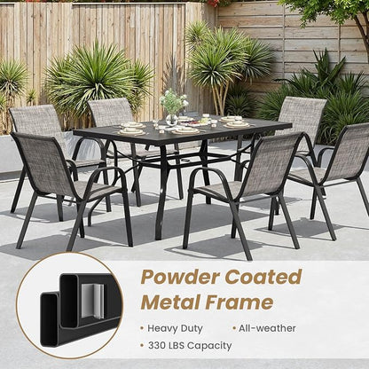 Patio Chairs Set of 6, Stackable Outdoor Chairs - Image 7