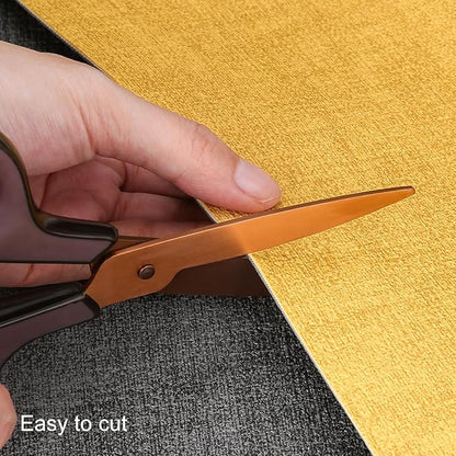 Table Runners 55 Inches Long, Dual-Sided Faux Leather Farmhouse Table Runner Waterproof Heatproof Non-Slip for Living Room Party Home Decor Holiday Decorations(Gray Yellow, 12 x 55 Inch)
