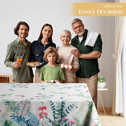 Maison d' Hermine Table Cloth Rectangle Table 100% Cotton 70 x 108 Inches Tablecloth Reusable Decorative for Dining Room, Farmhouse, Home, Party, Festive & Wedding Spring Summer - Tropiques
