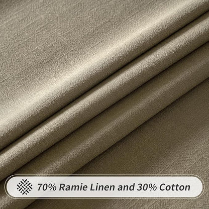 MIULEE Linen Cotton Blend Tablecloth Rectangle, Luxury Waterproof Stain Resistant Durable Farmhouse Oblong Table Cloth for Dining Party Weddings Birthday Events Boho Decor, 52 x 84 inch, Olive Green