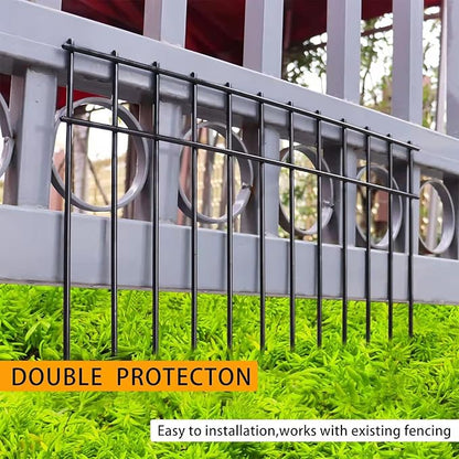 Adavin Small or Medium Animal Barrier Fence, 15 Pack Black 20 In(L)X12 In(H) Dog Digging Fence Barrier, Dog Rabbit Fences Protector,Outdoor Pet Metal Fences Panel Ground Stakes for Yard.Total 25 Ft(L)