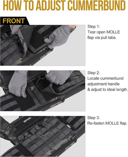 OneTigris DOOM Tactical Vest, Adjustable Airsoft Vest MOLLE Vest for Men