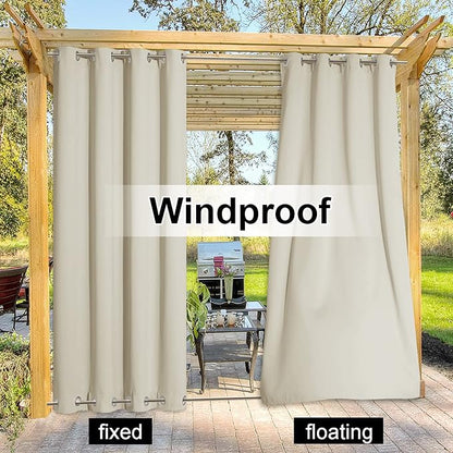NICETOWN Outdoor Curtain for Patio Waterproof, Sun Blocking Rustproof Grommet - Image 4