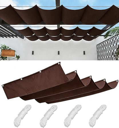 Retractable Waterproof Wave Sun Shade Canopy Pergola Cover Shade Sail Awning 9' by WoaceSunShadeSail