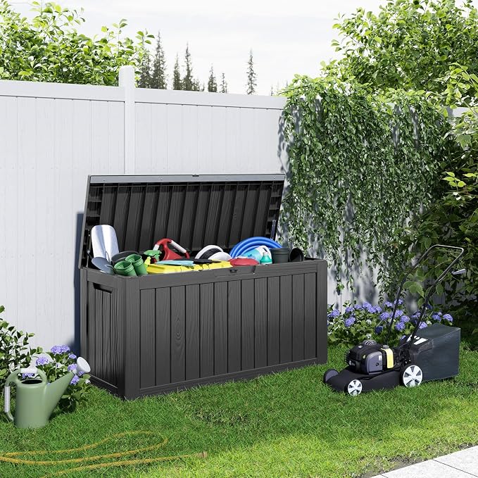 86 Gallon Deck Box, Lockable Waterproof Outdoor Storage Boxes - Image 5