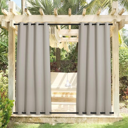 NICETOWN 2 Panels Natural Outdoor Curtains - Image 2