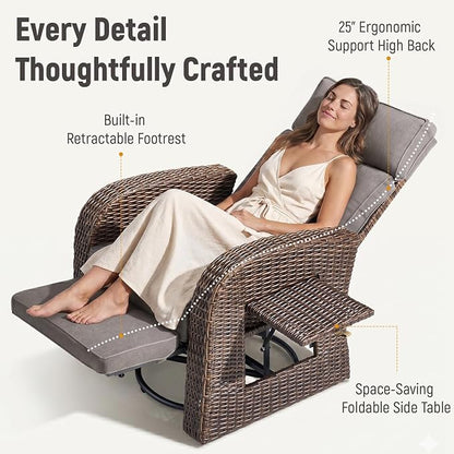 Luxury Patio Swivel Recliner Chair - Image 8