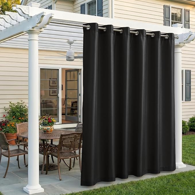 Set of 2 Outdoor Curtains for Patio Waterproof, Breathable Grommet Panels for by Sunshelf