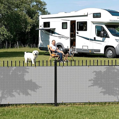 2.5' x 226' Balcony Privacy Screen Fence Cover with Zip Ties Grommets for Apartment Patio Porch Deck Backyard Outdoor (Gray)