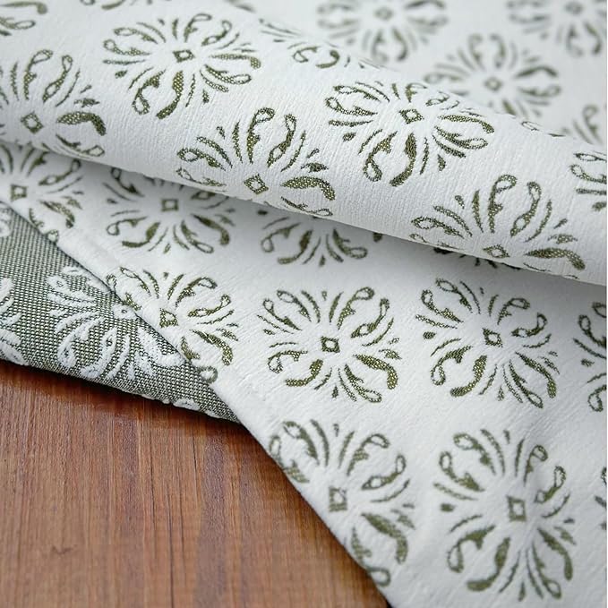 Rectangle Gingham Tablecloth, Washable White Green Table Cloth, Raised Jacquard Pattern Table Cover for Dining, Farmhouse, Wedding, Outdoor Tablecloths - 60''x108''