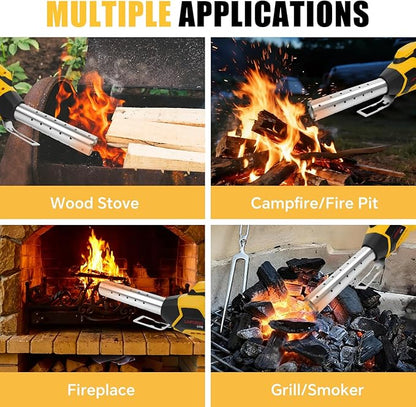 LouSdZoke Cordless Fire Starter Compatible for DeWalt 20V Battery,Chemical Free Heated,1472℉ in 60 Seconds,Electric Charcoal Starter with Air Blower for Grill,BBQ,Campfire (No Battery)