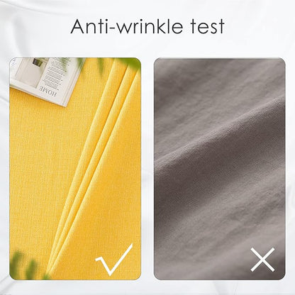 BALCONY & FALCON Rectangle Tablecloth Washable Wrinkle Resistant and Water Proof Table Cloth Decorative Linen Fabric Tablecloths for Dining Parties Kitchen Wedding and Outdoor Use (Yellow, 55x70)