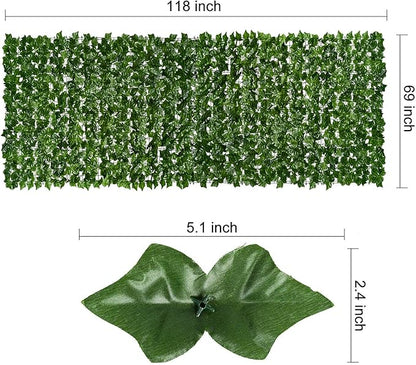 DearHouse Artificial Ivy Privacy Fence, 118x69in Artificial Hedges Fence and Faux Ivy Vine Leaf Decoration for Outdoor Garden Decor