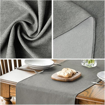Artoid Mode Light Grey Table Runner, Seasonal Washable Kitchen Dining Table Decoration for Home Party Decor 13x72 Inch