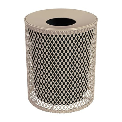 Leisure Craft Heavy-Duty 32 Gallon Receptacle, Portable, Liner Included, Made with Heavy-Gauge Metal and a Durable Thermoplastic Coating, Commercial Outdoor Park Receptacle, Made in The USA