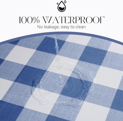 MOSAYT Rectangle Vinyl Tablecloth, 100% Waterproof Buffalo Gingham Plastic Table Cloth, Heavy Duty Wipeable Table Covers for Picnic, Outdoor, Camping - 54 x 78, Blue