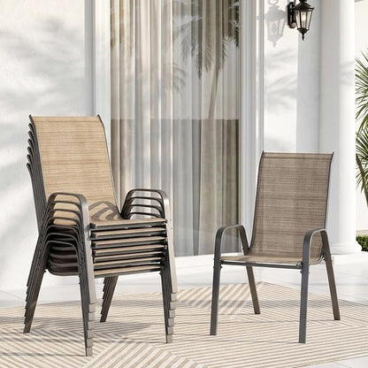 TLSUNNY Patio Chair, Outdoor Stackable Textilene Chairs Set of 8, by TLSUNNY