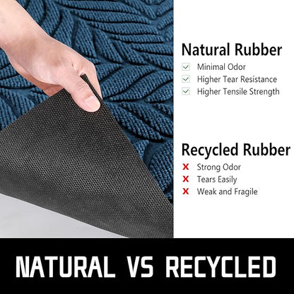 Yimobra 47x24 Large Door Mat Outdoor Indoor, All-Season Waterproof Door Mat Outside Entrance, All-Weather Non-Slip Outside Doormat for Garage Patio Entryway, Blue