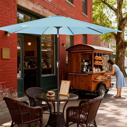 9' Outdoor Patio Umbrella, Outdoor Table Umbrella, Yard Umbrella, Market - Image 8