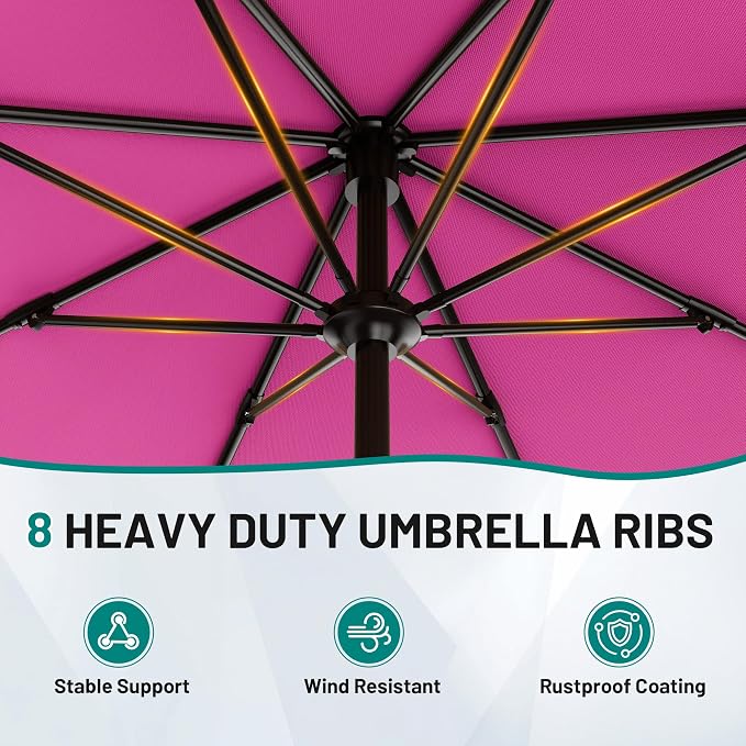9 FT Patio Umbrella for Outdoor, Outdoor Table Umbrella - Image 3