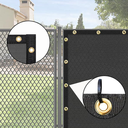 UPGRADE Privacy Screen 3' x 16' Fence Commercial Shade Cover with Brass Grommets Heavy Duty Perfect for Outdoor Back Yard, Grey, Customizable