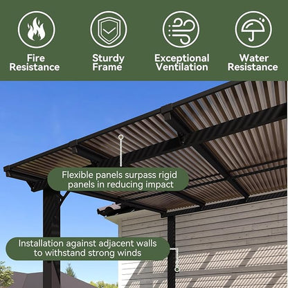 Aoxun 42’x10’ Gazebo with Aluminum Frame & Polycarbonate Panel, Outdoor Patio - Image 7