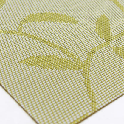Leaf Placemats Set of 8, Non-Slip Heat-Resistant 18" x 12" Vinyl Washable Placemats for Kitchen Indoor Outdoor Party Birthdays Weddings Decoration (Green)