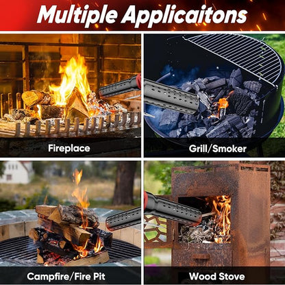 SHALL Electric Charcoal Starter Fire Lighter with Air Blower, 60S Rises to 1292℉ Chemical Free Heated for BBQ Smoker, Grill Starter, Wood Burning Fireplaces & Fire Pits | 9.19ft Cable