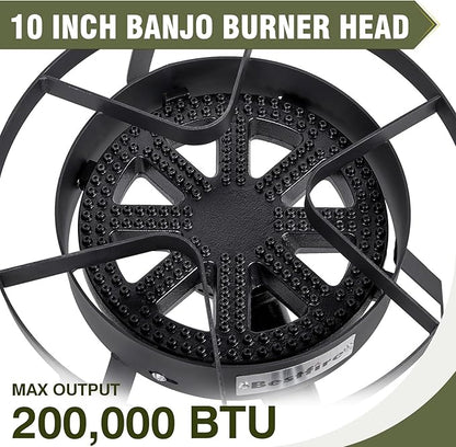 Bestfire 16" Single Propane Burner Camping Stove with 4 Feet High Pressure 0-20 PSI Gas Burner Adjustable Hose 200,000 BTU for Frying, Camping, Home Brewing and Turkey Frying