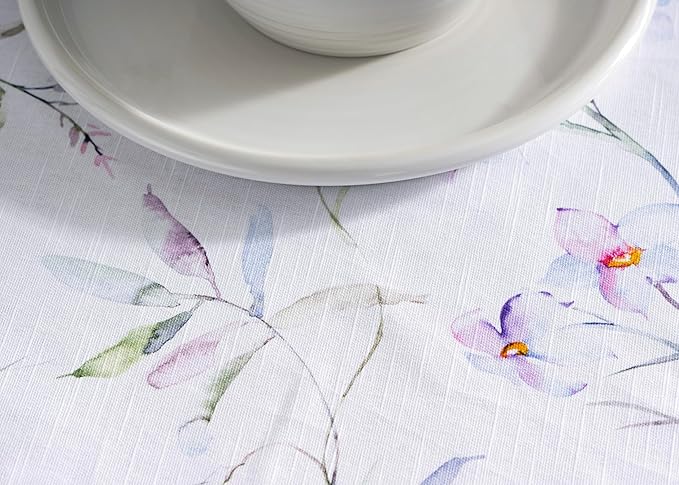 Maison d' Hermine Table Cloth Round Table 100% Cotton 69 Inches Tablecloth Reusable Decorative Everyday Use for Dining Room, Farmhouse, Home, Party, Festive & Wedding Spring Summer - Summer Floral