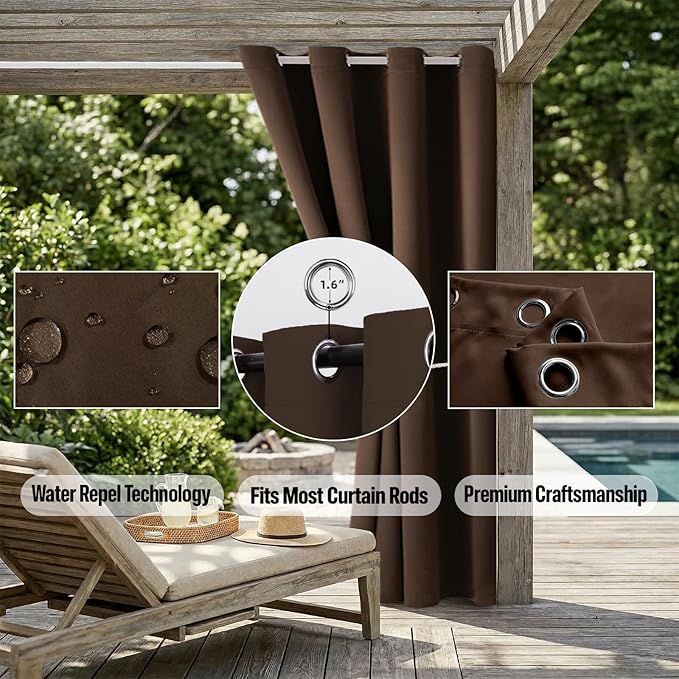 DIVA EN CAMINO DEC Outdoor Patio Curtain Waterproof Darkening Thermal Insulated - Image 5