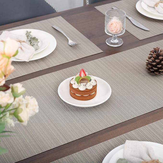 Myir JUN Table Runner, Vinyl Table Runner Indoor Arbitrarily Cropped Runner for Table Heatproof for Home Party (Golden Silver, 15 x 94 inch)