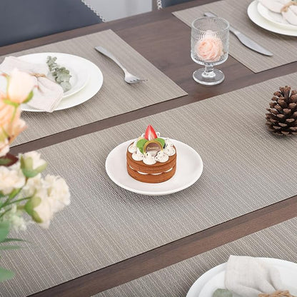 Myir JUN Table Runner, Vinyl Table Runner Indoor 55 Inch Long Arbitrarily Cropped Runner for Table Heatproof for Home Party (Golden Silver, 12 x 55 inch)