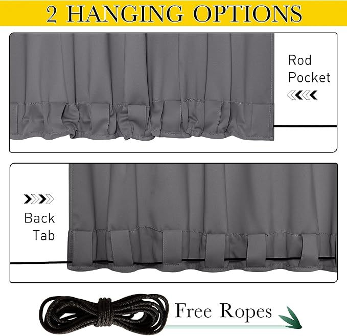 NICETOWN 2 PCs Weighted Outdoor Curtains - Image 6