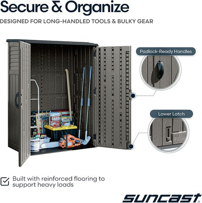 Suncast 54 Cu Ft Medium Vertical Storage Shed, Made in USA - Image 6
