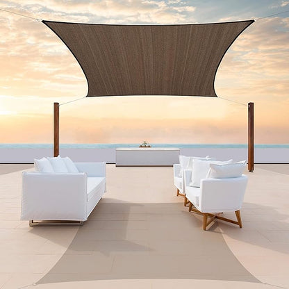 Colourtree TAPR0810 Custom Size 17' x 24' Brown Sun Shade Sail UPF50 Canopy UV by ColourTree