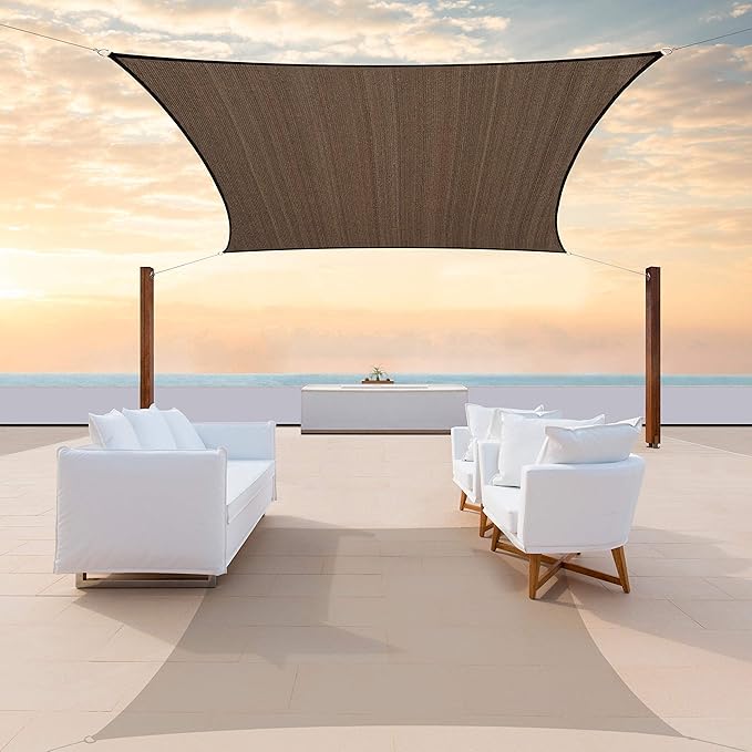 Colourtree CTAPR1220 Custom Size 23' x 24' Brown Sun Shade Sail Canopy UV Block by ColourTree