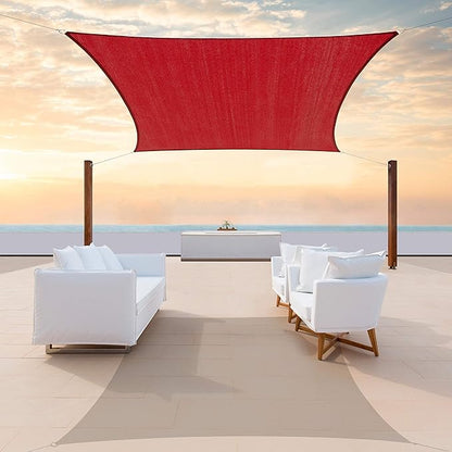 Colourtree CTAPR1220 Custom Size 7' x 17' Red Sun Shade Sail Canopy UV Block by ColourTree
