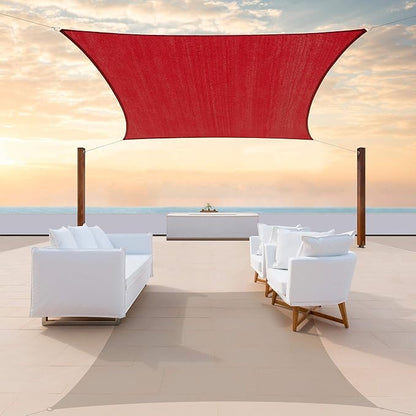 Colourtree CTAPR1220 Custom Size 6' x 16' Red Sun Shade Sail Canopy UV Block by ColourTree