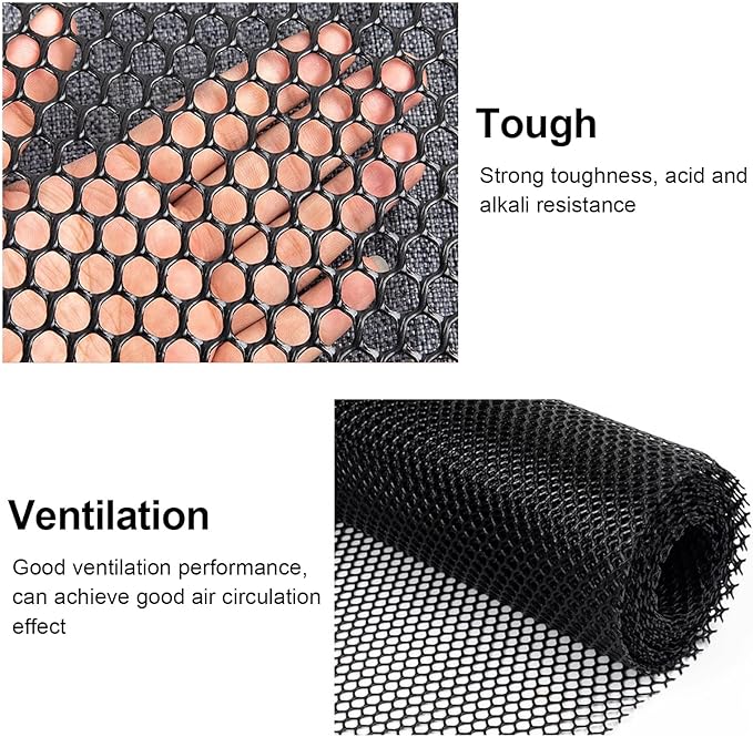39.3IN x 65.6FT Garden Plastic Wire Mesh Fencing, Black Plastic Safety Fence Roll Poultry Breeding Netting Balcony Protection Net for Gardening Animal Pet Vegetable(Size:39.3INx98.4FT-Mesh 0.47IN)