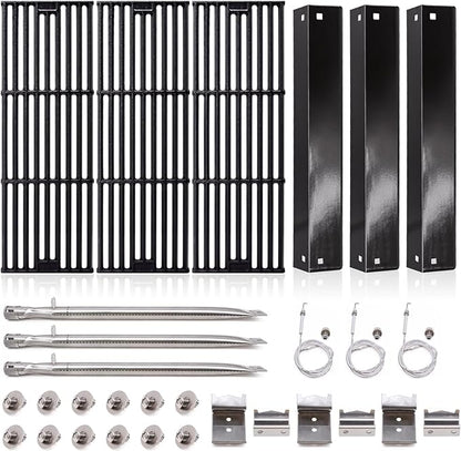 Adviace Grill Parts for Char Griller 5050, 5650, 2121, 3001, 5072, 2123, 2828, 3030, King Griller 3008, 5252, Cast Iron Grill Grates, Heat Plates, Burners, Ignitors for Chargriller Replacement Parts.