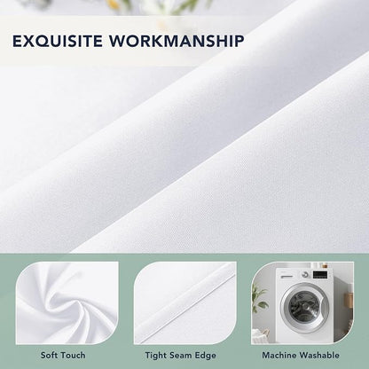 White Outdoor Curtains for Patio Waterproof, 8 Drape Panels | Privacy & - Image 5