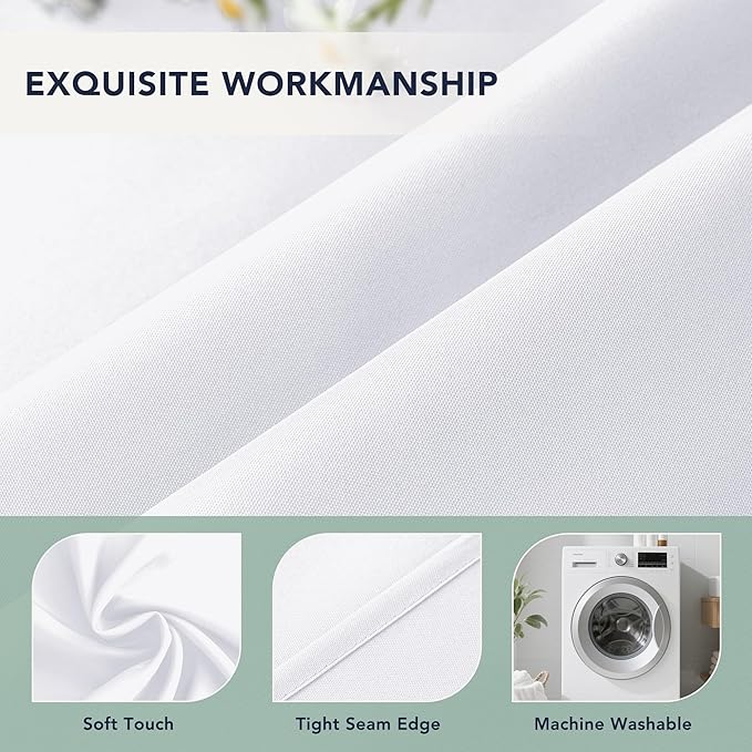 White Outdoor Curtains for Patio Waterproof, 6 Drape Panels | Privacy & - Image 5